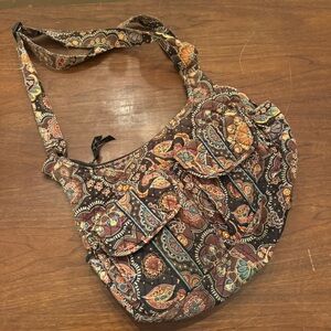 Vera Bradley Kensington Libby Brown Paisley Shoulder Bag Hobo Purse